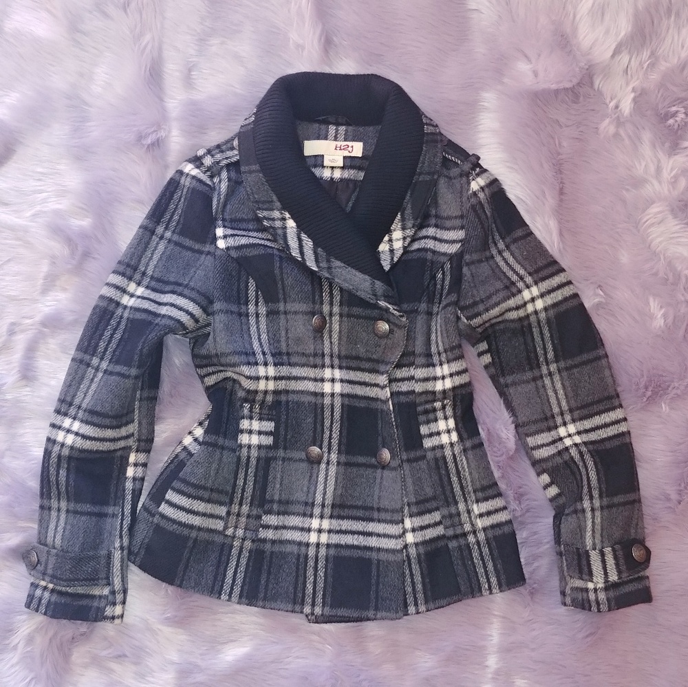 Juniors H2j plaid coat